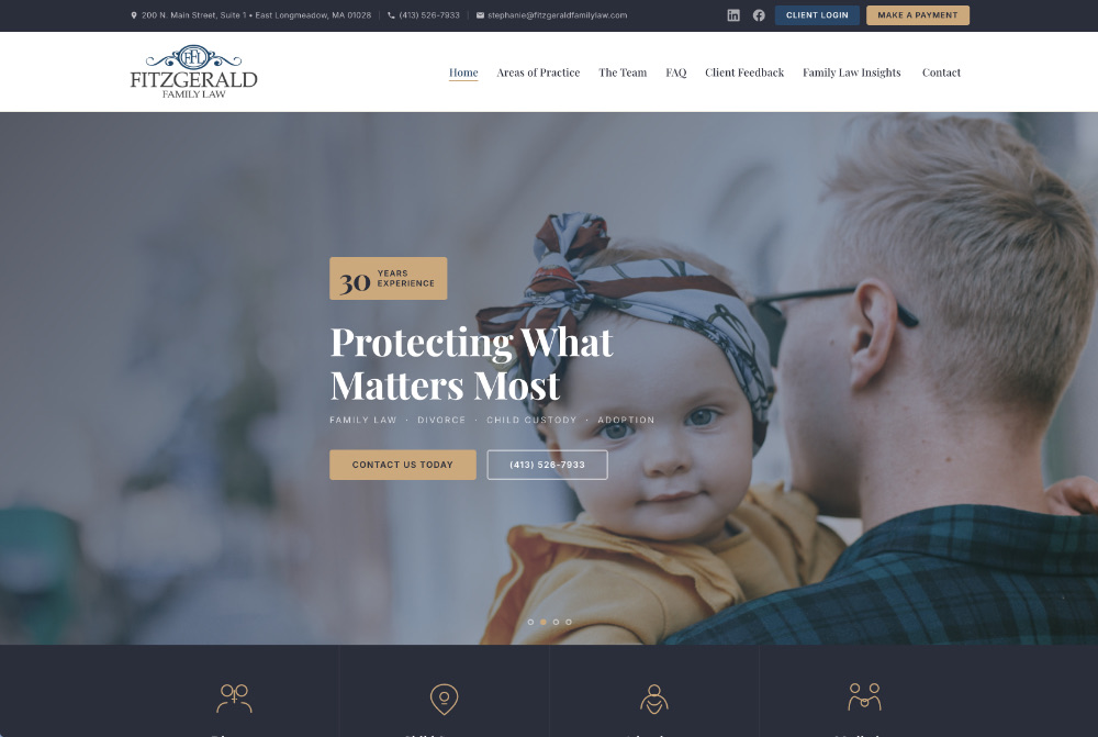 Fitzgerald Family Law firm website, East Longmeadow MA