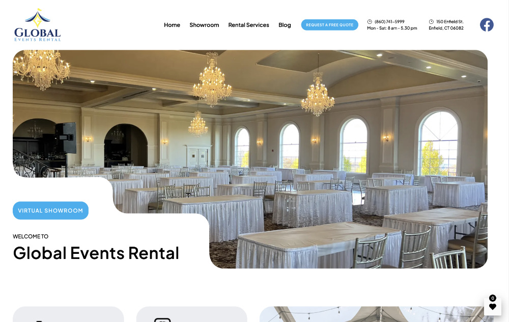 Global Events Rental party and event rentals website, Enfield CT
