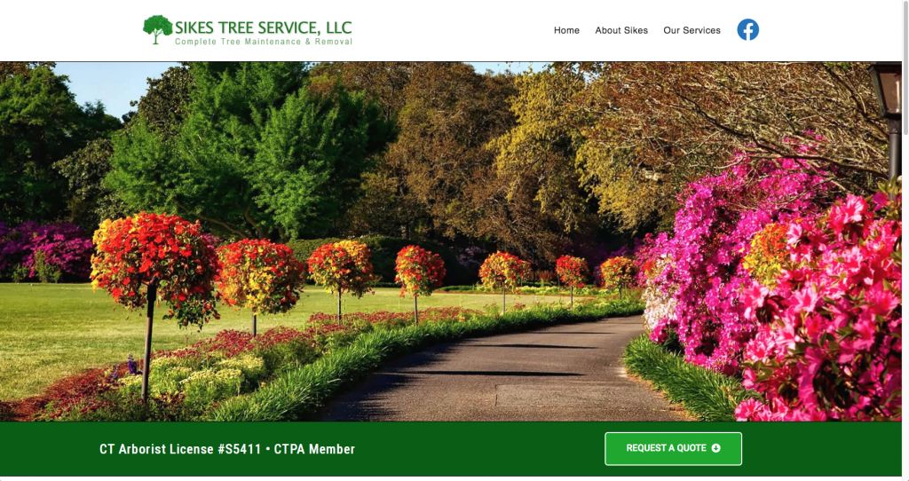 Sikes Tree Service tree care and removal website, Suffield CT